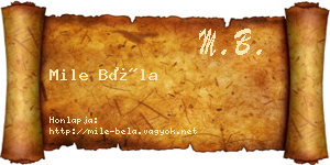 Mile Béla névjegykártya