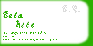 bela mile business card